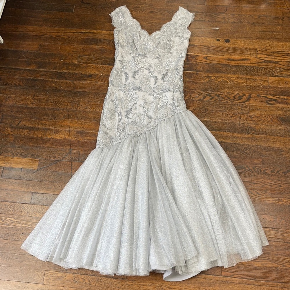 Kim Hicks couture custom silver gown